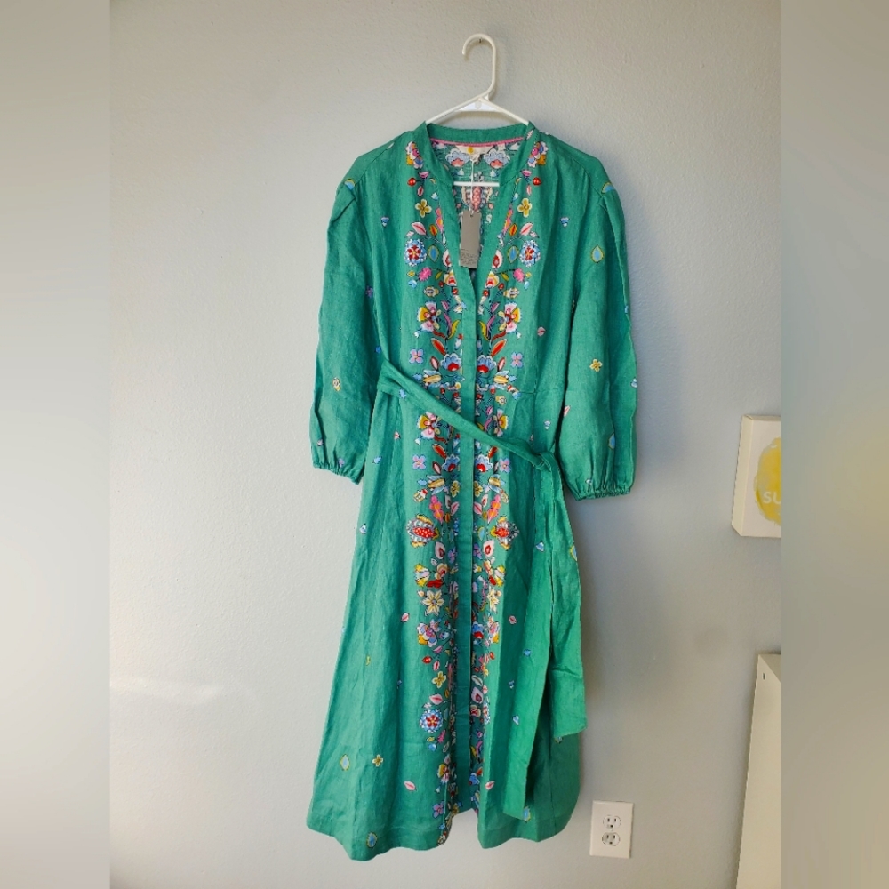 Boden Floral green dress